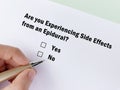 Questionnaire about side effects