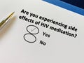 Questionnaire about side effects