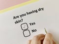Questionnaire about skin problem Royalty Free Stock Photo