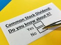 Questionnaire about stock investment