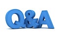 Questions and answers concept blue Q and A text