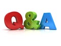 Questions and answers concept Q and A word Royalty Free Stock Photo