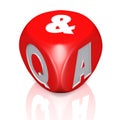 Questions and answers dice with reflection Royalty Free Stock Photo