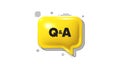 Questions and answers icon. Answer question sign. 3d speech bubble icon. Vector Royalty Free Stock Photo