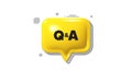 Questions and answers icon. Answer question sign. 3d speech bubble icon. Vector Royalty Free Stock Photo