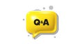 Questions and answers icon. Answer question sign. 3d speech bubble icon. Vector Royalty Free Stock Photo