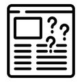 Questions and answers page icon outline vector. FAQ guidance Royalty Free Stock Photo