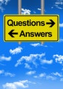 Questions and answers road sign Royalty Free Stock Photo