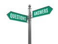 Questions and Answers road signs on white Royalty Free Stock Photo