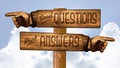Questions and Answers Sign Pointing Fingers Q&A