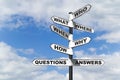 Questions and Answers signpost Royalty Free Stock Photo