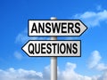 Questions Answers Signpost Royalty Free Stock Photo