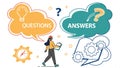 Questions answers speech bubble, FAQ icon vector design Generative AI Royalty Free Stock Photo