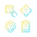 Questions and answers in technical support gradient linear vector icons set Royalty Free Stock Photo