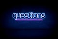 Questions - blue neon announcement signboard