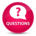Questions (bubble icon) elegant pink round button