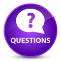 Questions (bubble icon) elegant purple round button