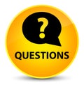 Questions (bubble icon) elegant yellow round button