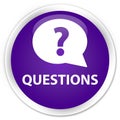 Questions (bubble icon) premium purple round button
