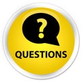 Questions (bubble icon) premium yellow round button