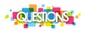 QUESTIONS colorful vector letters banner Royalty Free Stock Photo