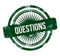 questions - green grunge stamp