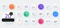 Questions line icons. Artificial Intelligence computer, phone with Question mark, Problem solve. Vector Royalty Free Stock Photo