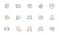 Questions line icons. Problem solve, Artificial Intelligence computer, Phone with Question mark. Vector Royalty Free Stock Photo