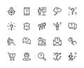 Questions and problem, ask and think, vector linear icons set. Isolated collection of questions for websites and mobile Royalty Free Stock Photo