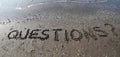 Questions with question mark sand Royalty Free Stock Photo