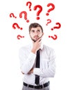 Questions round a head Royalty Free Stock Photo