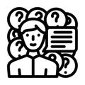 questions for seller line icon vector illustration