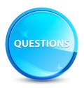 Questions splash natural blue round button