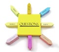 Questions Sticky Notes Sun Royalty Free Stock Photo