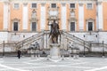 questrian statue of Marc Aurel at the Capitoline Hill, Rome, Italy, Europe Royalty Free Stock Photo