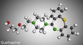 Quetiapine molecule. It is neuroleptic, atypical antipsychotic medication for the treatment of schizophrenia, bipolar disorder.