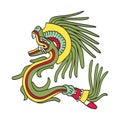 Quetzalcoatl, the feathered serpent, an Aztec god of the planet Venus Royalty Free Stock Photo