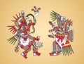 Quetzalcoatl and Tezcatlipoca, Aztec gods and twin brothers