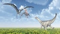 Quetzalcoatlus attacks a Camarasaurus