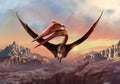 Quetzalcoatlus from the Cretaceous era 3D illustration