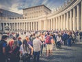 Queue of faithful visiting the Vatican city in Rome