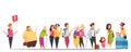 Queue People Characters Royalty Free Stock Photo