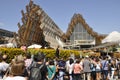 Queue of people in front of China pavillon at EXPO