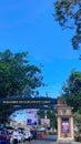 Queue of vehicles at the entrance to the Sarangan Lake tourist attraction Royalty Free Stock Photo