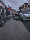 Queue of vehicles on the road, Tasikmalaya 1 November 2023