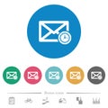 Queued mail flat round icons