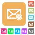 Queued mail rounded square flat icons