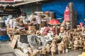 Quezon City, Metro Manila, Philippines - Wooden novelty items and rattan boxes at Dapitan Arcade