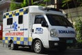 Seamed ambulance van in Quezon City, Philippines Royalty Free Stock Photo