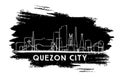 Quezon City Philippines Skyline Silhouette. Hand Drawn Sketch. Business Travel and Tourism Concept with Historic Architecture